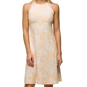 prAna Jewel Lake Sun Kissed Seaside Yellow Floral Summer SPF Dress Pockets